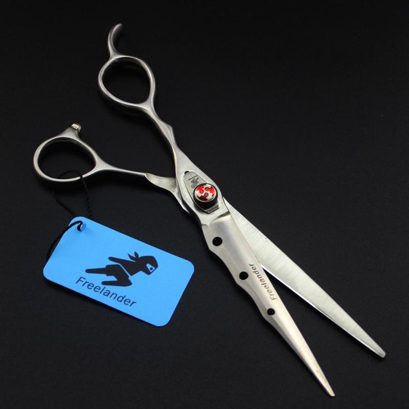 7" left handed hairdressing scissors matte hand hair for salon barber cutting y thinning shears 220317