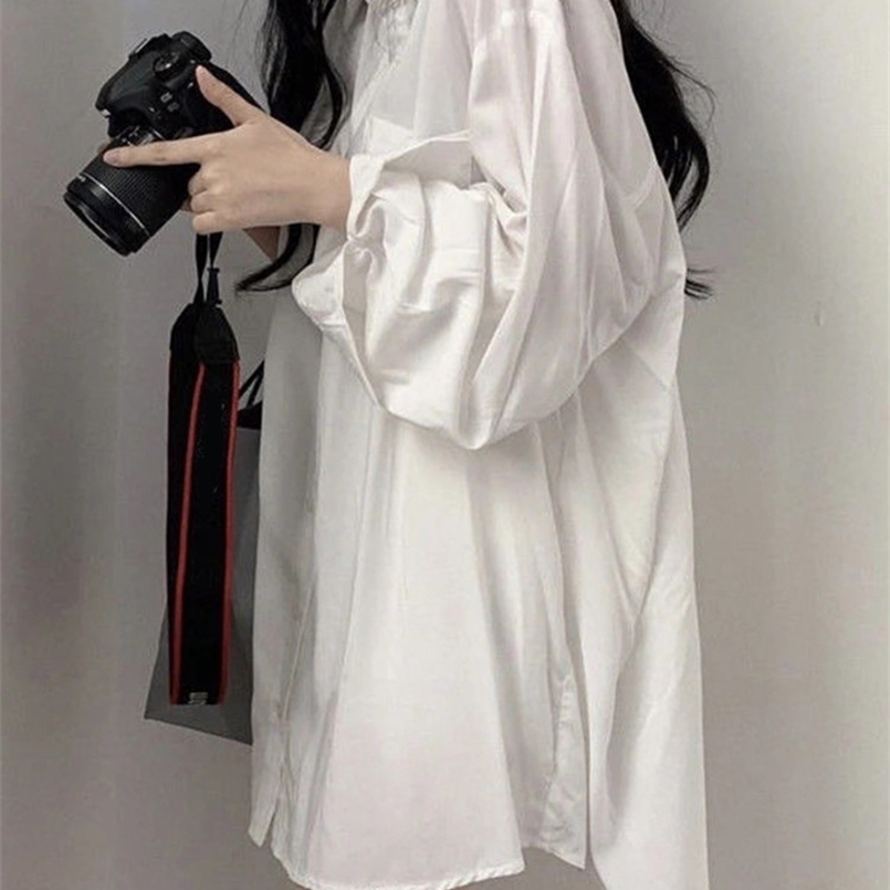 Aelegantmis Korean Women' Shirt Casual Vintage Blouse Shirt Spring Loose White Oversized Shirts Fashion Lolita Tops Female 220407, Turquoise
Aelegantmis Korean Women' Shirt Casual Vintage Blouse Shirt Spring Loose White Oversized Shirts Fashion Lolita Tops Female 220407, Turquoise