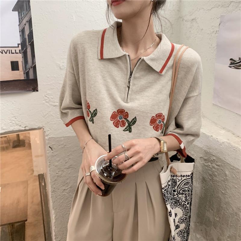 Women's Knits & Tees Harteen Summer Korean Fashion Turn-Down Collar Vintage Simple Striped Short-Sleeve Women Clothing Sweater Pullover Top, White
Women's Knits & Tees Harteen Summer Korean Fashion Turn-Down Collar Vintage Simple Striped Short-Sleeve Women Clothing Sweater Pullover Top, White