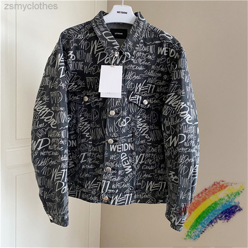 Black Full Print Graffiti Letter WE11DONE Denim Jacket Men Women Best Quality Casual Welldone Cowboy Men's Jean Jacket
Black Full Print Graffiti Letter WE11DONE Denim Jacket Men Women Best Quality Casual Welldone Cowboy Men's Jean Jacket