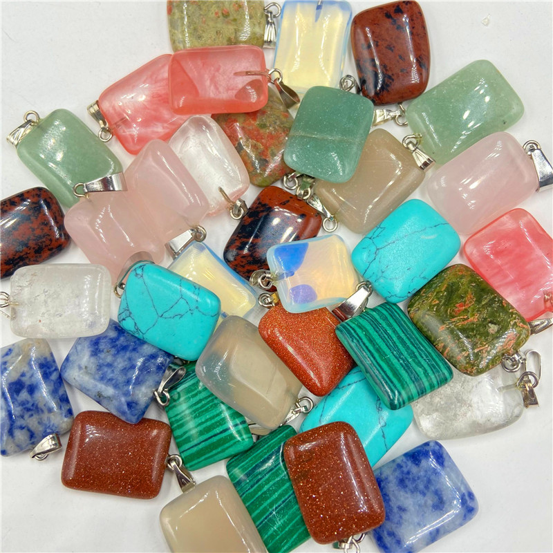 Natural Stone rectangle Charms opal Quartz Tiger's Eye turquoise Crystal Pendants Clear Gem Stone fit necklace making assorted
Natural Stone rectangle Charms opal Quartz Tiger's Eye turquoise Crystal Pendants Clear Gem Stone fit necklace making assorted