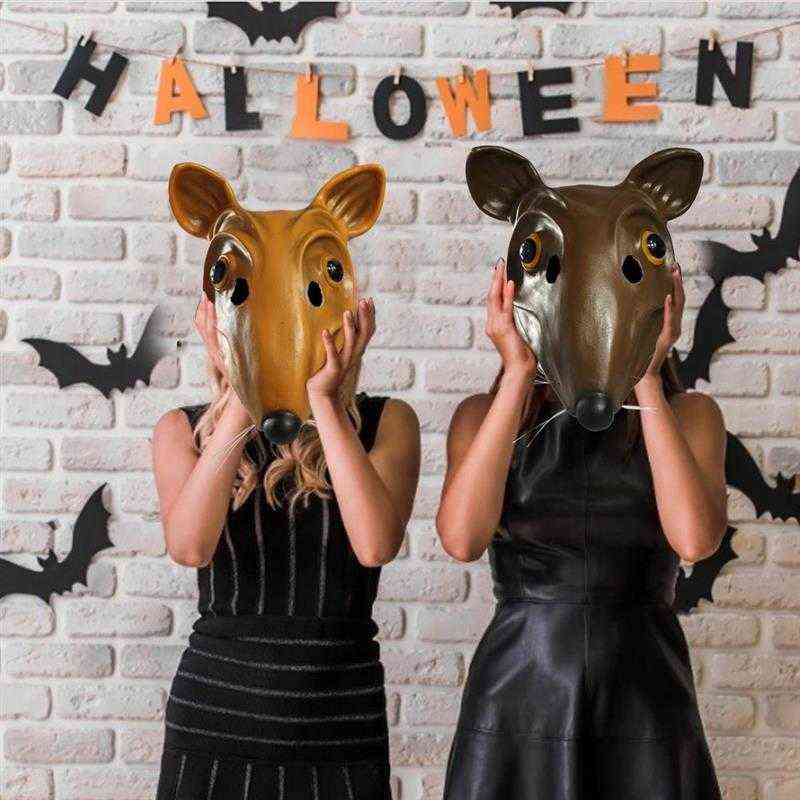 Rat Latex Mask Animal Mouse Headcover Headgear Novelty Costume Party Rodent Face Cover Props For Halloween L2205307833774
