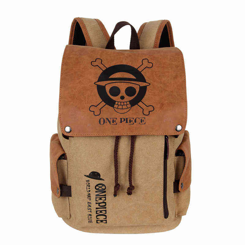 Anime Backpack Travel Bagpack Luffy One Piece Cosplay Eren Bag Cartoon Canvas Outdoor Teenagers Schoolbag Laptop Shoulders Bags AA220316