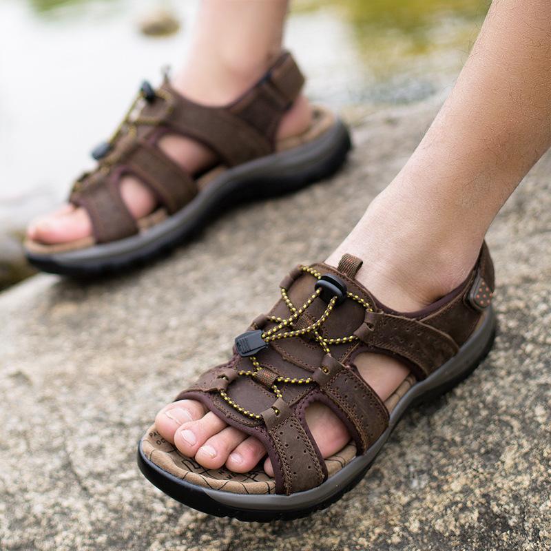 Sandals Breathable Men Shoes Real Leather Non Slip Beach Summer Slippers For Big Size 3365, Light brown
Sandals Breathable Men Shoes Real Leather Non Slip Beach Summer Slippers For Big Size 3365, Light brown