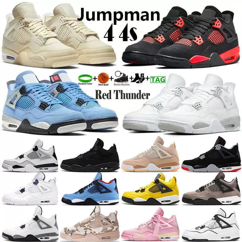 Jumpman 4 men basketball shoes women 4s Red Thunder Military Black Cat Sail White Oreo Cactus Jack University Blue mens trainers outdoor sports sneakers With Box, 44
Jumpman 4 men basketball shoes women 4s Red Thunder Military Black Cat Sail White Oreo Cactus Jack University Blue mens trainers outdoor sports sneakers With Box, 44