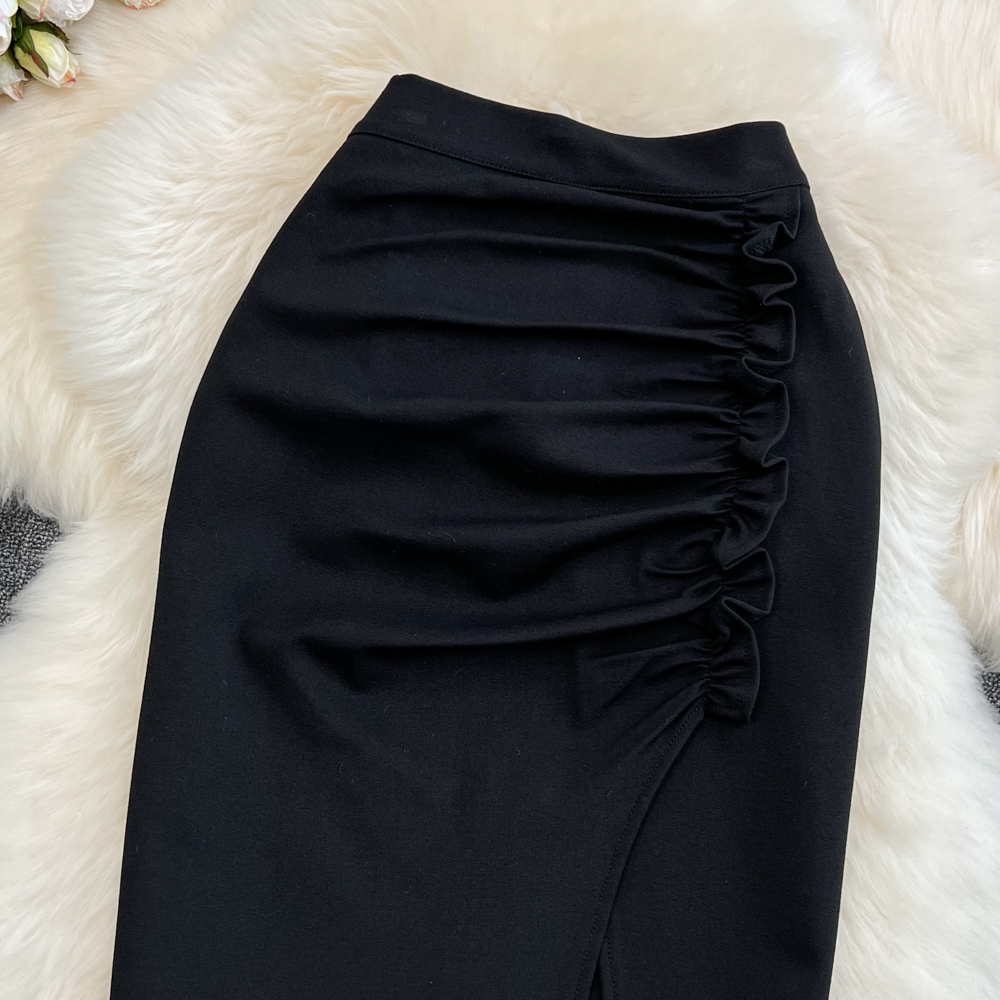 Summer new high waist bodycon tunic drapped style vent jag knee length pencil skirt plus size SMLXLXXL