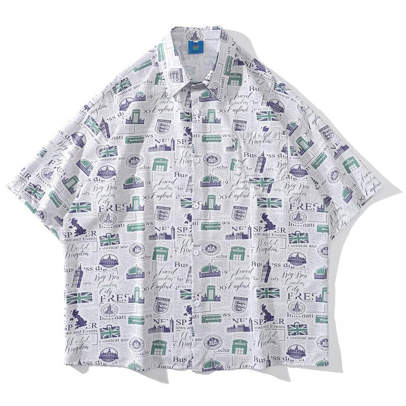 Men's Casual Shirts Hip Hop Vintage Shirt Spaper Full Print Short Sleeve Summer Harajuku Streetwear Fashion Loose CamisasMen's, White
Men's Casual Shirts Hip Hop Vintage Shirt Spaper Full Print Short Sleeve Summer Harajuku Streetwear Fashion Loose CamisasMen's, White