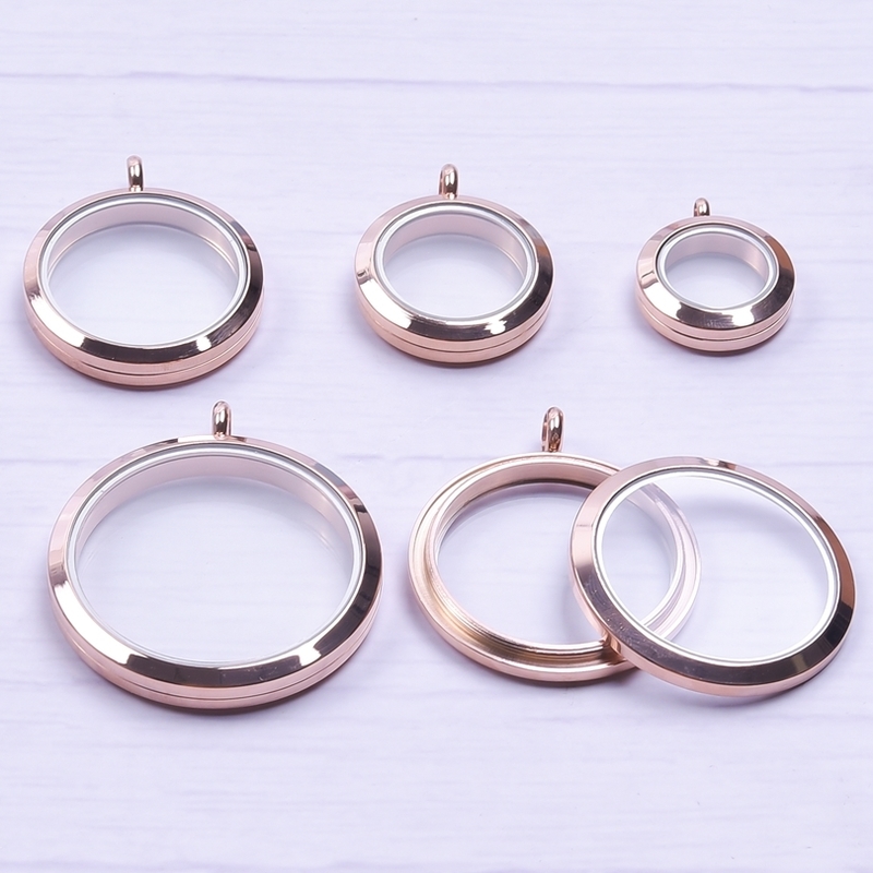 10Pcs Round Twist Po Medaillon Locket Pendant For Women Floating Charms Memory Relicario Locket Necklaces Gift Jewelry Bulk 220323