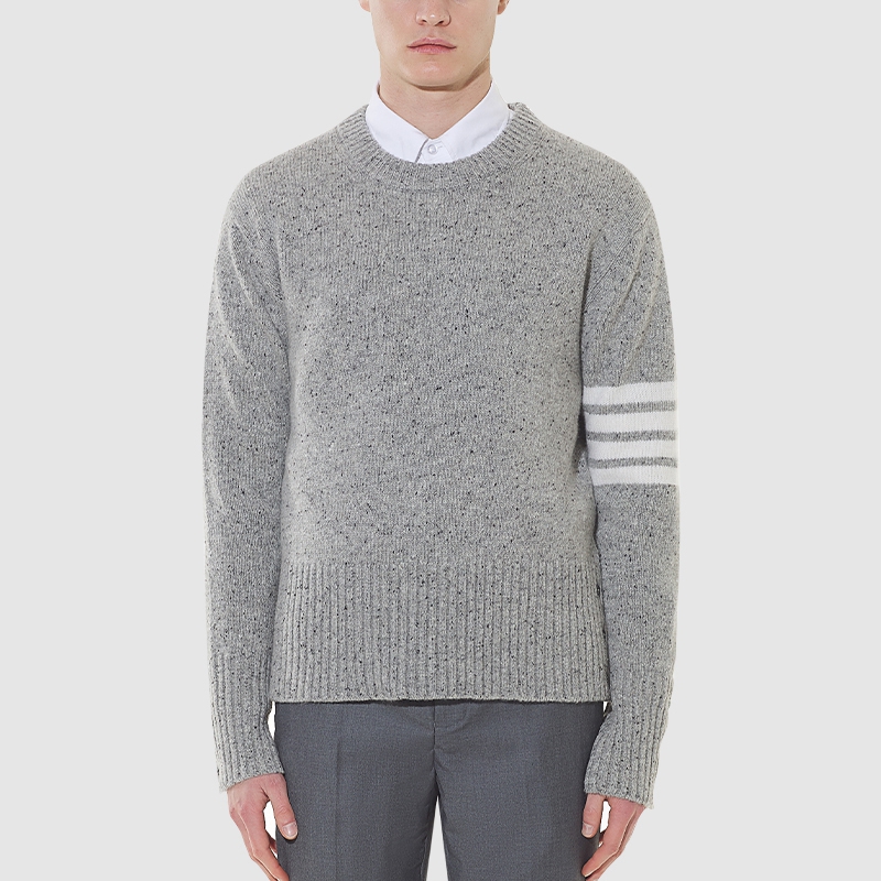 TB Women' Sweaters Merino Wool 4 Bar Stripes Crewneck Pullover Spots Knit Sweater Autumn Winter Fashion Brand Harajuku Coats, Gray
TB Women' Sweaters Merino Wool 4 Bar Stripes Crewneck Pullover Spots Knit Sweater Autumn Winter Fashion Brand Harajuku Coats, Gray