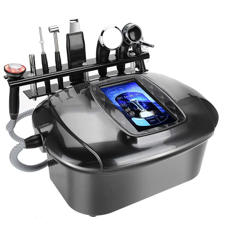 Microdermabrasion 9 handles multifunction RF face deep cleansing microcurrent face massage ion therapy remove black head machine