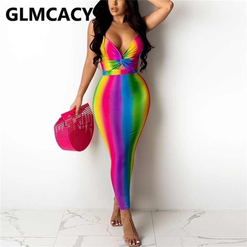 Sleeveless Knotted Front V Neck Maxi Dress Slim Rainbow Printed Long Dresses 220509, Mixed color
Sleeveless Knotted Front V Neck Maxi Dress Slim Rainbow Printed Long Dresses 220509, Mixed color