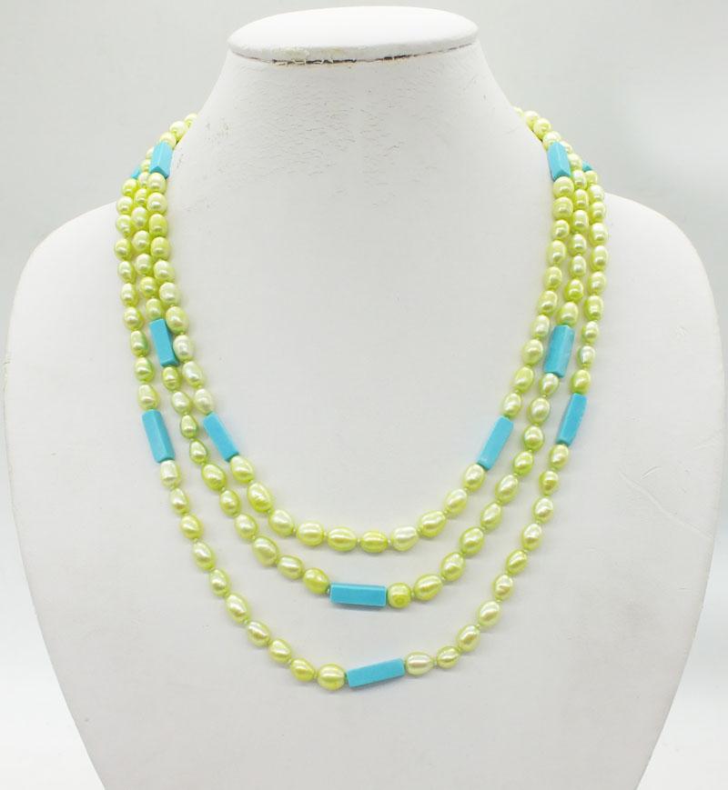 Chokers 3-layer 6-7MM Natural Freshwater Pearl Necklace. Green Semi-precious Stones Classic Bridal Wedding NecklaceChokers
Chokers 3-layer 6-7MM Natural Freshwater Pearl Necklace. Green Semi-precious Stones Classic Bridal Wedding NecklaceChokers