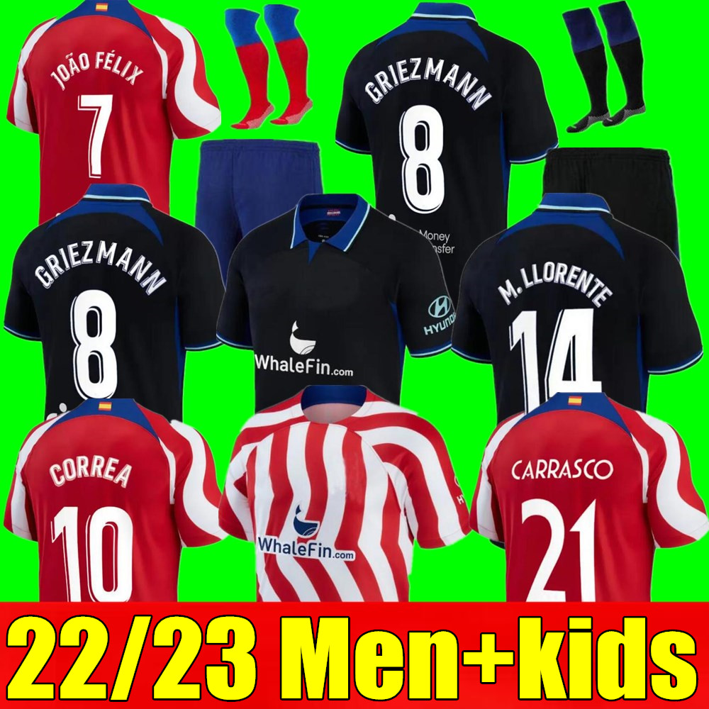 Top New 22 23 adult men kids kit Soccer Jerseys home away 3rd SUAREZ Griezmann JOAO FELIX 2022 2023 ATLETICO M. LLORENTE MADRID CORREA KOKE LEMAR CARRASCO Football Shirt, As shown in illustration
Top New 22 23 adult men kids kit Soccer Jerseys home away 3rd SUAREZ Griezmann JOAO FELIX 2022 2023 ATLETICO M. LLORENTE MADRID CORREA KOKE LEMAR CARRASCO Football Shirt, As shown in illustration
