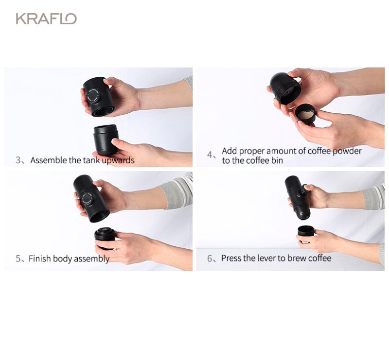 Factory direct sales coffee pot portable hand pressed coffee maker KRAFLO home Italian co-ffee machine