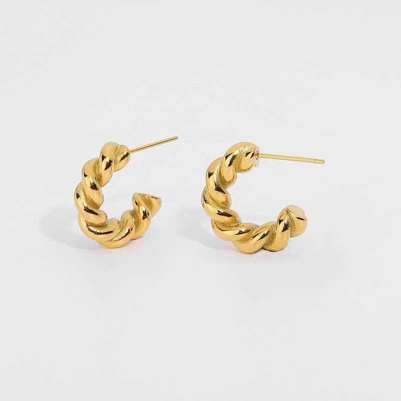 18K Gold Plated Stainless Steel Twisted Earrings For Women Spiral Style Hoops Loop Jewelry Accessories 220716
18K Gold Plated Stainless Steel Twisted Earrings For Women Spiral Style Hoops Loop Jewelry Accessories 220716