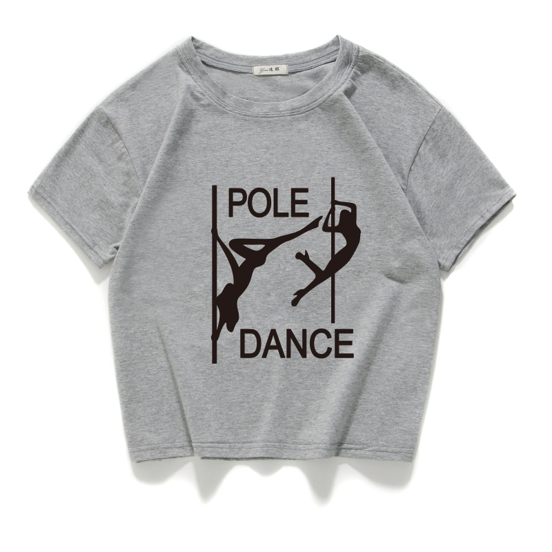 pole dance graphic funny casual women crop top 100% cotton short T Shirt Women Camisetas Verano Mujer clothes harajuku 220321