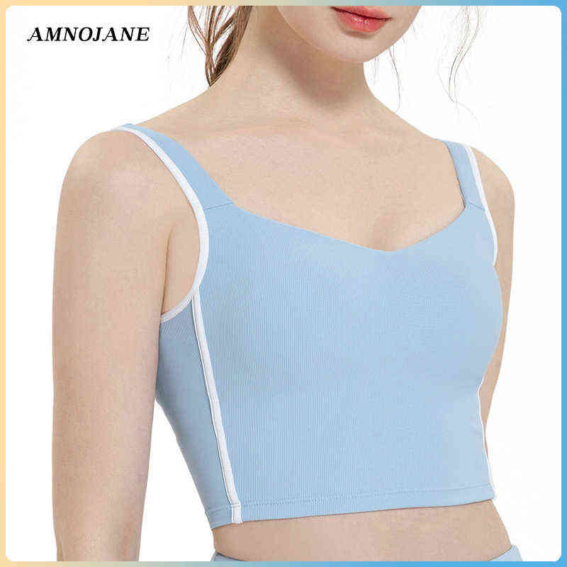 Women Underwear Built In Bra Top Fitness Sport Bras For Women Ribbed V Neck Yoga Vest Gym Workout Crop Tops Pushup Bralette T220725, Blue
Women Underwear Built In Bra Top Fitness Sport Bras For Women Ribbed V Neck Yoga Vest Gym Workout Crop Tops Pushup Bralette T220725, Blue