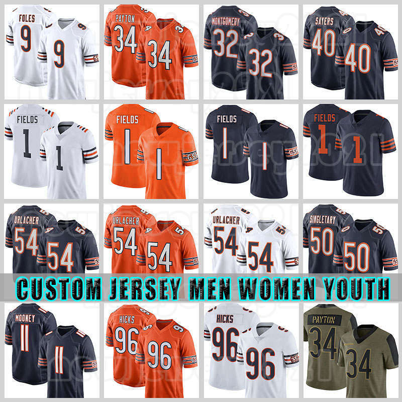 1 Justin Fields 34 Walter Payton 11 Darnell Mooney Football Jersey Roquan Smith Bears Cole Kmet Eddie Jackson David Montgomery Brian Urlacher Robert Quinn Whitehair, Custom women (x d)
1 Justin Fields 34 Walter Payton 11 Darnell Mooney Football Jersey Roquan Smith Bears Cole Kmet Eddie Jackson David Montgomery Brian Urlacher Robert Quinn Whitehair, Custom women (x d)