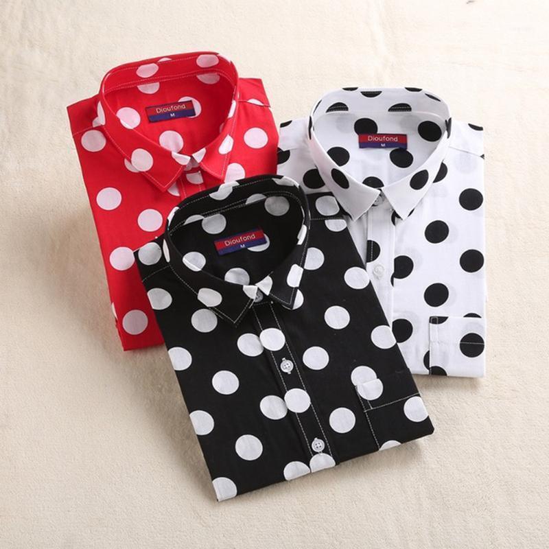 Women's Blouses & Shirts Dioufond Long Sleeve Blouse Women Polka Dot Black White Red Womens Shirt Casual Cotton Plus Size 5XL 2022
Women's Blouses & Shirts Dioufond Long Sleeve Blouse Women Polka Dot Black White Red Womens Shirt Casual Cotton Plus Size 5XL 2022