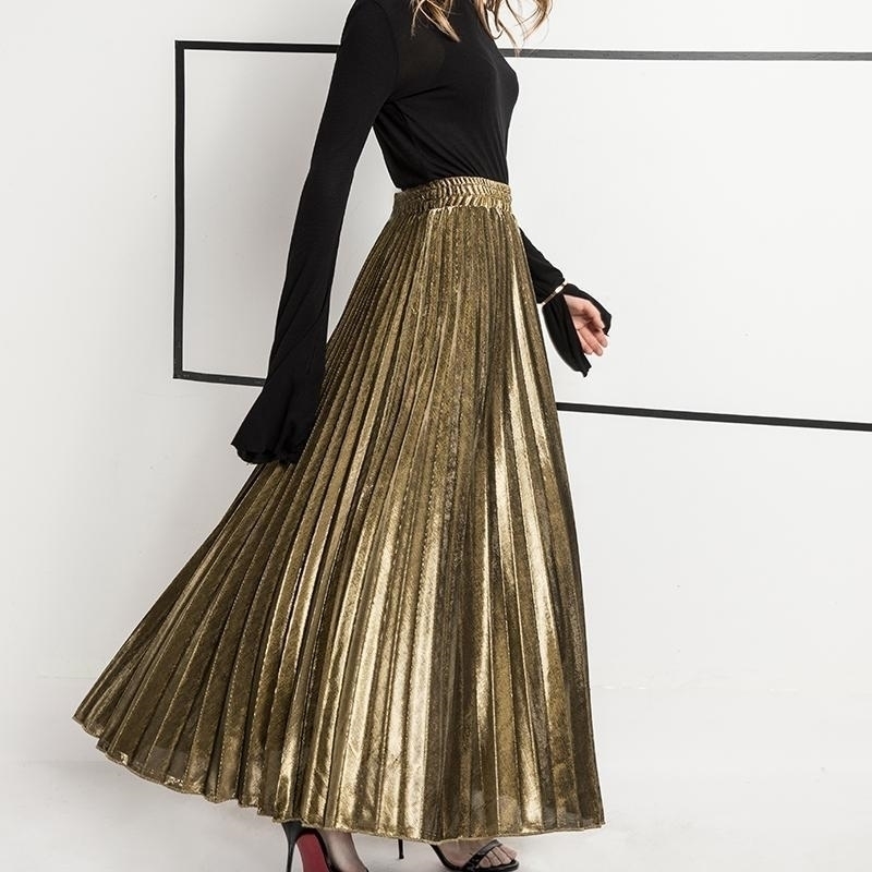 Spring Arrival High Waist Accordion Pleated Skirt Korean Style Vintage Skirt Faldas Largas Elegantes Y200326, Silver
Spring Arrival High Waist Accordion Pleated Skirt Korean Style Vintage Skirt Faldas Largas Elegantes Y200326, Silver