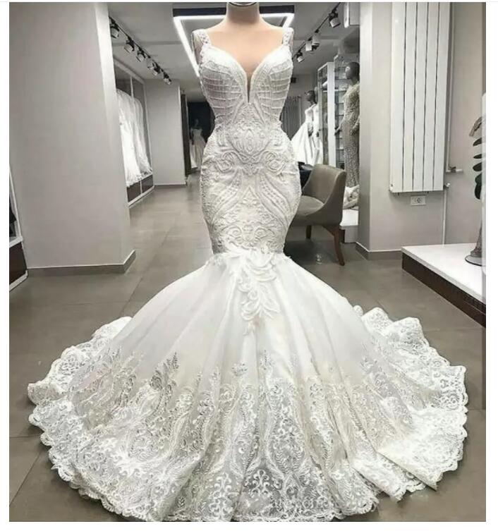2022 High End Unique Lace Mermaid Wedding Dresses Appliques Arabic Dubai Beaded Bridal Gowns Custom Made Robe De Mariee 2022 Vestido De Noiva B0603G04, White
2022 High End Unique Lace Mermaid Wedding Dresses Appliques Arabic Dubai Beaded Bridal Gowns Custom Made Robe De Mariee 2022 Vestido De Noiva B0603G04, White