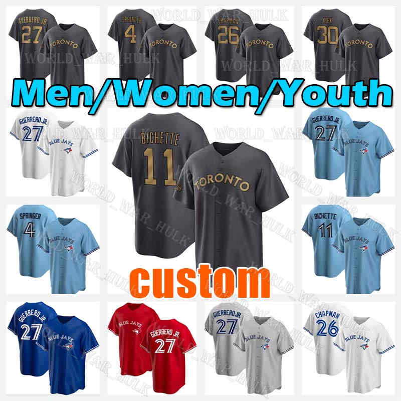 11 Bo Bichette 27 Vladimir Guerrero Jr. Baseball Jersey 2022 All-Star Toronto 26 Matt Chapman Blue Jays 4 George Springer 30 Alejandro Kirk 6 Alek Manoah Lourdes Gurriel, Men custom cool base(l n)
11 Bo Bichette 27 Vladimir Guerrero Jr. Baseball Jersey 2022 All-Star Toronto 26 Matt Chapman Blue Jays 4 George Springer 30 Alejandro Kirk 6 Alek Manoah Lourdes Gurriel, Men custom cool base(l n)