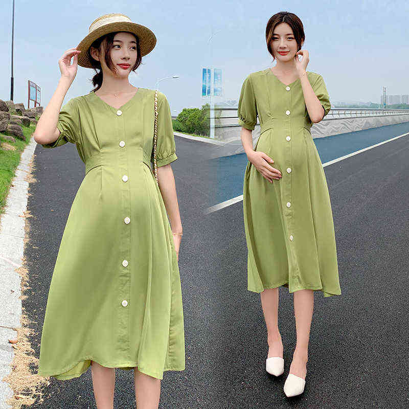 Maternity dress summer dress new women's western style chiffon age-reducing maternity dress mid-length skirt G220418, Green
Maternity dress summer dress new women's western style chiffon age-reducing maternity dress mid-length skirt G220418, Green
