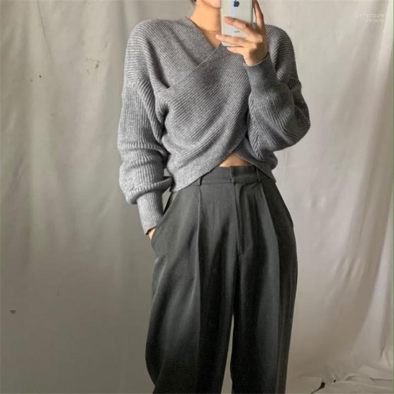 Women's Sweaters Autumn Winter Knitted Gray Sweater Women 2022 Fashion Casual Overlapping Female Pullovers Korean Lady Jumpers Perf22
Women's Sweaters Autumn Winter Knitted Gray Sweater Women 2022 Fashion Casual Overlapping Female Pullovers Korean Lady Jumpers Perf22