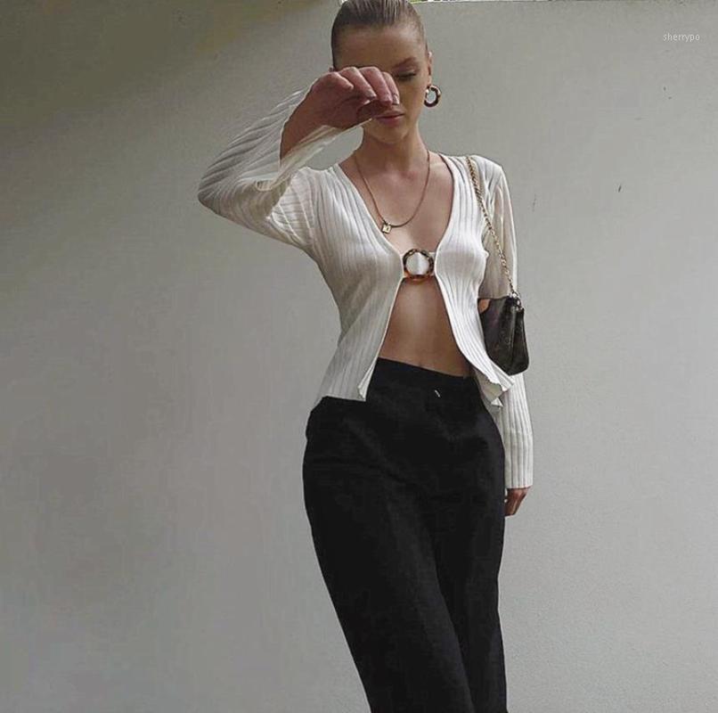 Women' T-Shirt 2022 Fashion Sexy Rib Knit Top T-Shirts Long Sleeve Spring Autumn Solid Color Open Front Tee Shirt With Ring Centrepiece, As pic
Women' T-Shirt 2022 Fashion Sexy Rib Knit Top T-Shirts Long Sleeve Spring Autumn Solid Color Open Front Tee Shirt With Ring Centrepiece, As pic