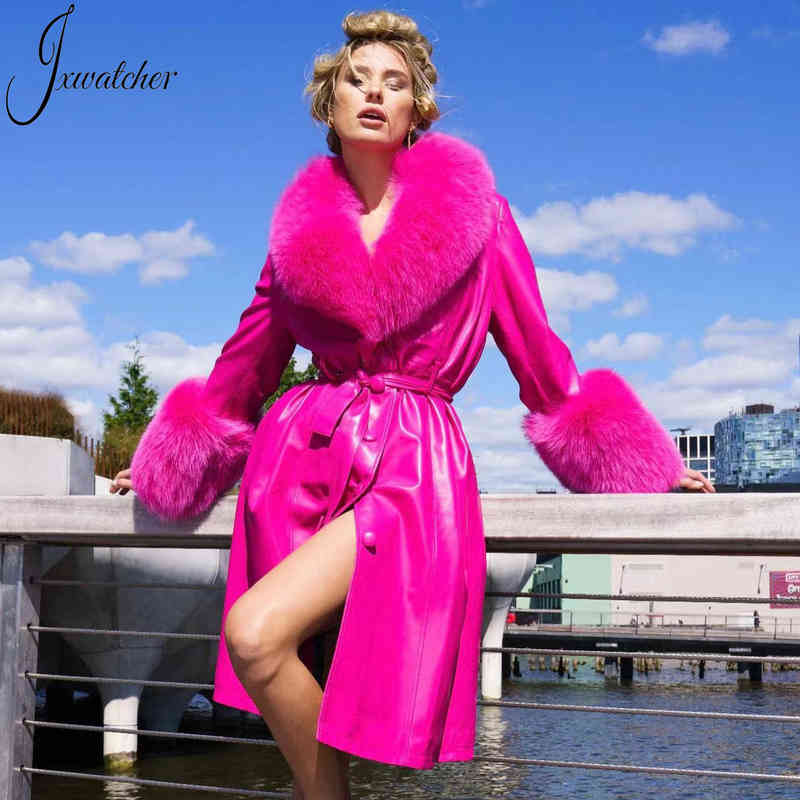 Jxwatcher Women Genuine Leather Long Trench Coat Ladies Autumn Winter Plus Size Sheepskin With Real Fox Fur Collar J220727, Red
Jxwatcher Women Genuine Leather Long Trench Coat Ladies Autumn Winter Plus Size Sheepskin With Real Fox Fur Collar J220727, Red
