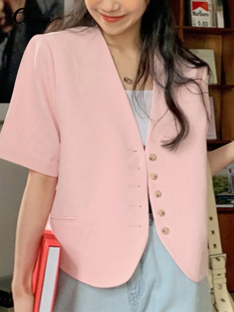 Women' Suits & Blazers Celmia Elegant Solid Color Buttons Short Blazer Women Thin Outerwear 2022 Summer Fashion Commuting Sleeve Casual Bla, Beige
Women' Suits & Blazers Celmia Elegant Solid Color Buttons Short Blazer Women Thin Outerwear 2022 Summer Fashion Commuting Sleeve Casual Bla, Beige