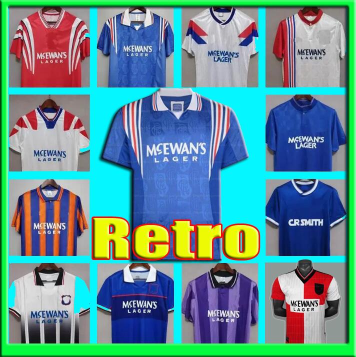 

Retro Glasgow Rangers FC 150th Anniversary Soccer Jersey CHAMPIONS Football Shirt GASCOIGNE 87 90 92 94 96 97 99 01 KENT LAUDRUP MCCOIST Uniforms soccerjersey999, 82-83 home