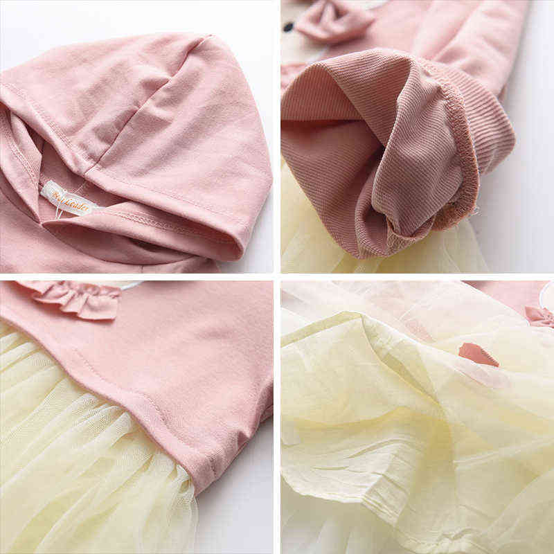 Melario Girls Dresses Autumn Casual Baby Girls Clothes Kids Dresses for Girls Cotton Mesh Birthday Princess Dress New Daily Wear Y220510