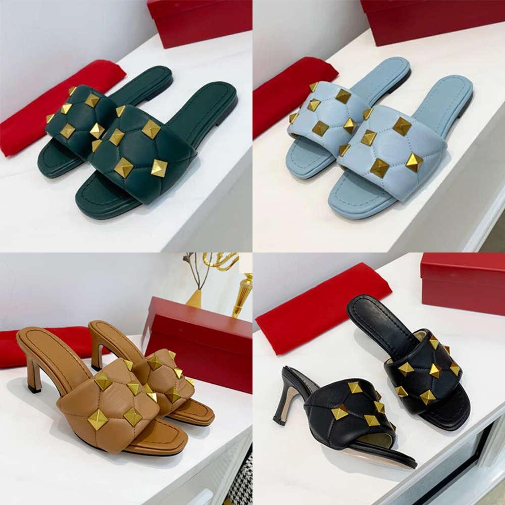 Slides Women Roman Sandal Rivet Summer er Flat Slipper High Heel Quilted Stud Sexy Sheepskin Mules Shoes 9 col lER''Valentinoe''Valentinoity, Color 9
Slides Women Roman Sandal Rivet Summer er Flat Slipper High Heel Quilted Stud Sexy Sheepskin Mules Shoes 9 col lER''Valentinoe''Valentinoity, Color 9