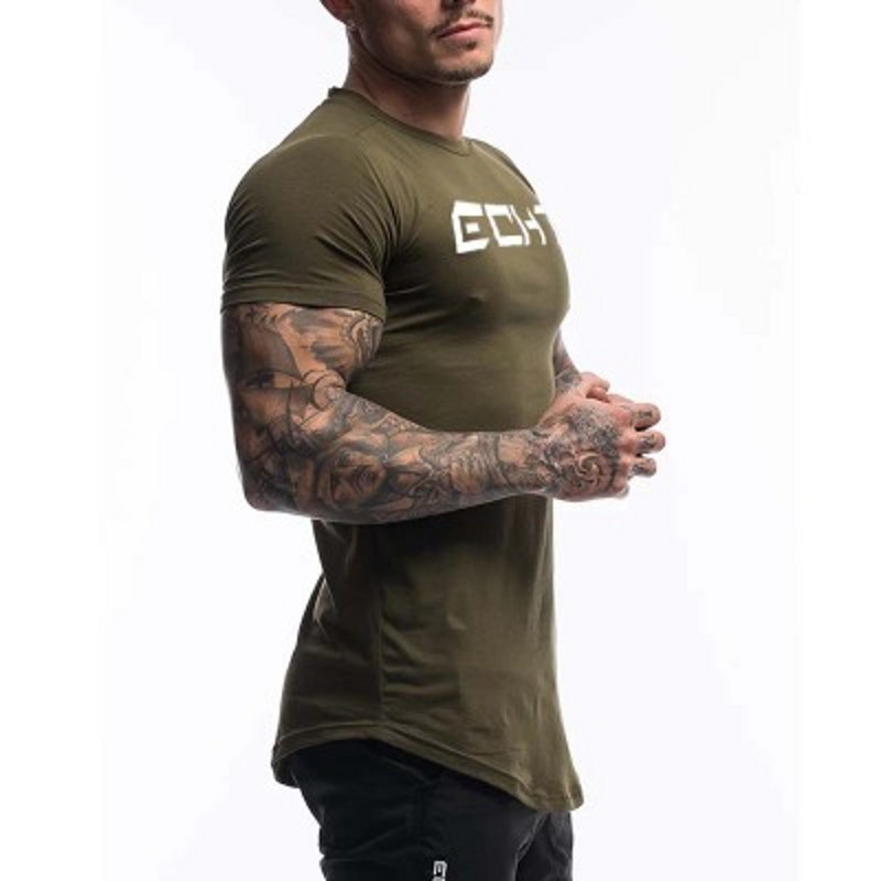 Men's Fashion T Shirt Men Tops Summer Fitness Bodybuilding Clothes Muscle Male Shirts Cotton Slim Fit Tees 220421