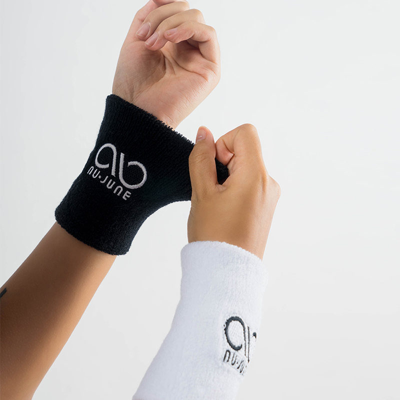 Nu-June 1PCS Cotton Unisex Sport Sweatband Wristband Wrist Protector Running Badminton Basketball Brace Terry Cloth Sweat Band