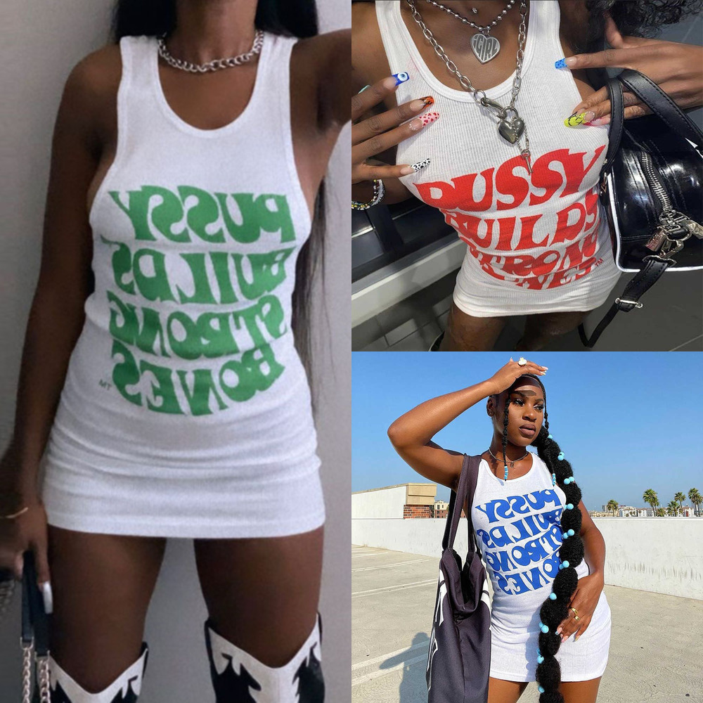Women Designers Clothes 2022 Dress Fashion U-neck Casual Letter Print Sleeveless Sundress Vest Woman Dresses, Blue
Women Designers Clothes 2022 Dress Fashion U-neck Casual Letter Print Sleeveless Sundress Vest Woman Dresses, Blue