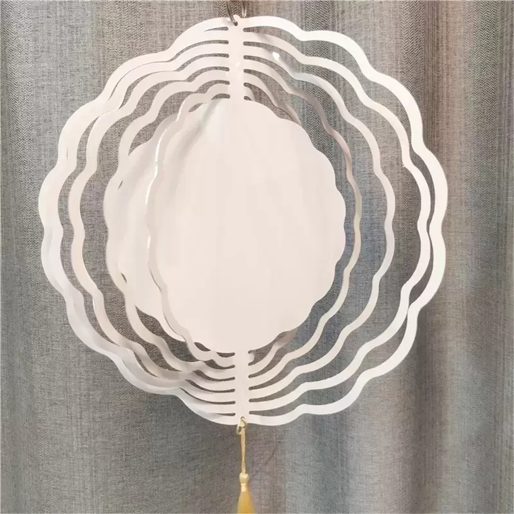 More Sizes DIY Printing 10 Inch Sublimation Blank Aluminum Metal Wind Spinner Outdoor Hanging Decor Wind Chimes for Christmas Decoration