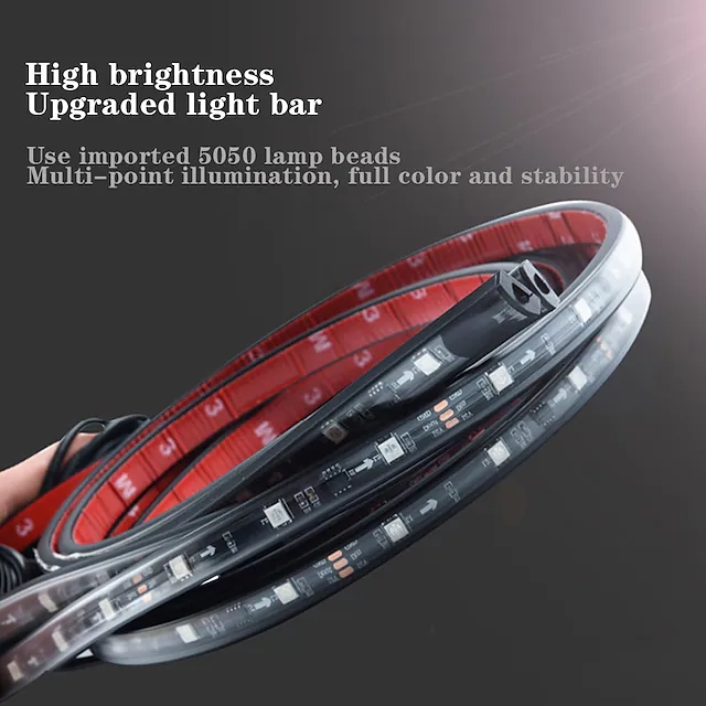 100W 5050 SMD LED IP68 Waterproof Car Underbody Light LED Decorative Lamp Auto RGB Underglow Flexible Strip Voice APP Control