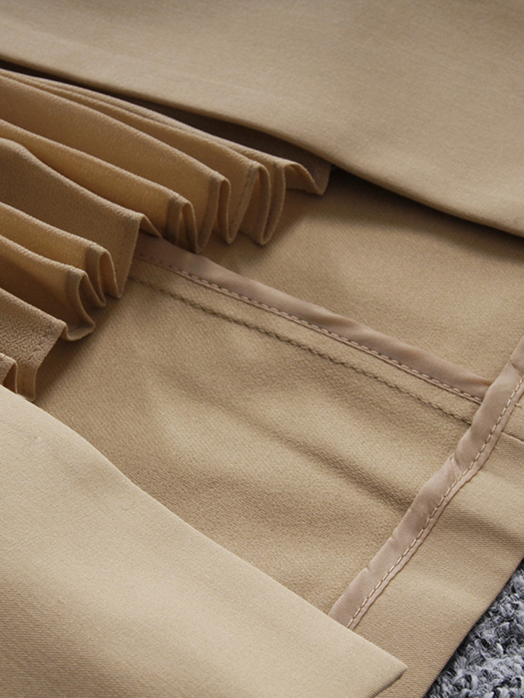 [EAM] High Waist Brown Bandage Asymmetrical Pleated Temperament Half-body Skirt Women Fashion Spring Autumn 1S4 220317