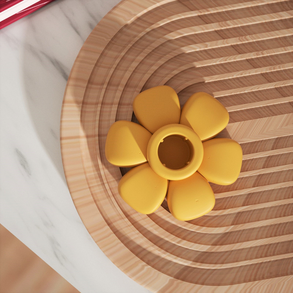 Floral Smiley Face Candle Holder Concrete Mold Silicone Cement Candlestick Coaster Mould Home Collection Tray Decoration Tool