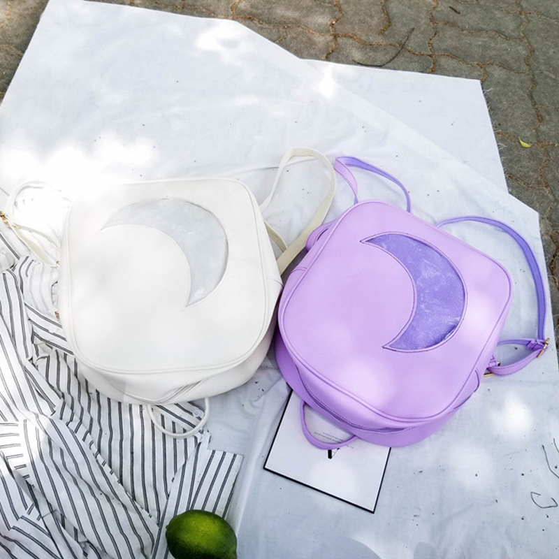 Ita Bag Moon Shaped Backpack Transparent Window Display Children Kid School Bags Girls 220630
