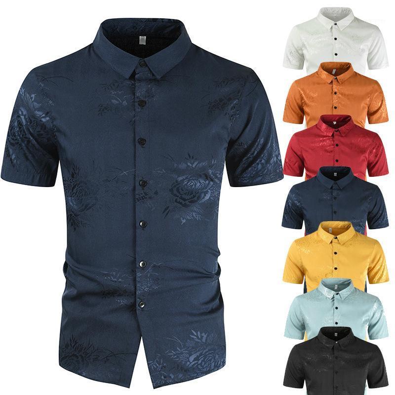Summer Mercerized Cotton Shirt Men Casual Embroidery Short Sleeve Floral Print Navy Blue Male Party Social Plus Size Men's Shirts, Black
Summer Mercerized Cotton Shirt Men Casual Embroidery Short Sleeve Floral Print Navy Blue Male Party Social Plus Size Men's Shirts, Black