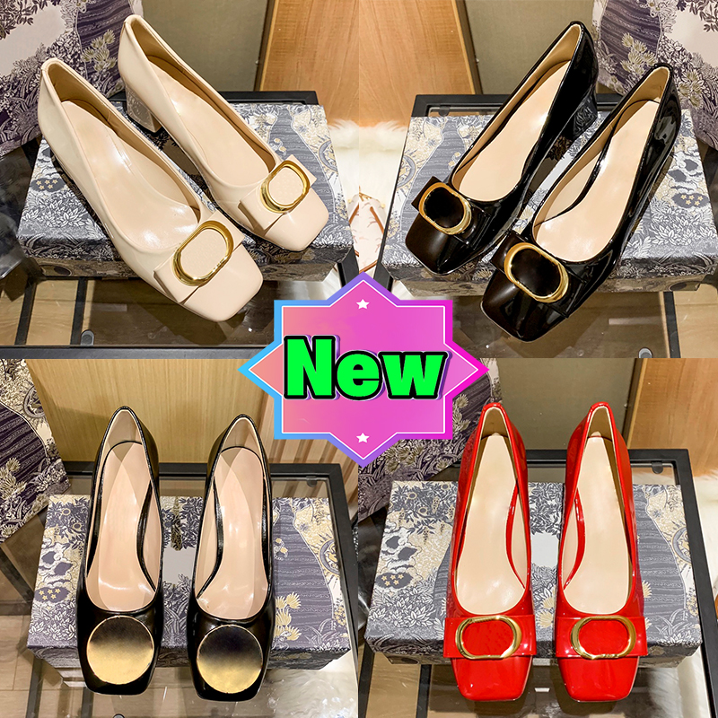Fashion Women Dress Shoes Calfskin Block Heel Square Toe Nude Luxury Womens Patent Leather heels Designer Lady chuncy Heel With Box Ladies Wedding Party Sandal, Red patent leather
Fashion Women Dress Shoes Calfskin Block Heel Square Toe Nude Luxury Womens Patent Leather heels Designer Lady chuncy Heel With Box Ladies Wedding Party Sandal, Red patent leather