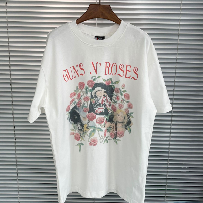 Designer Rose Printing Short-sleeved T-shirt Vintage High Street Loose Men' and Women' T-shirts, White
Designer Rose Printing Short-sleeved T-shirt Vintage High Street Loose Men' and Women' T-shirts, White