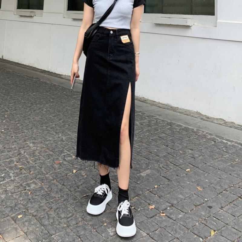 Skirts Harajuku Y2k Summer Vintage High Waist Denim Pregnant Women Skirt Korean Fashion Casual Side Slit A-Line Midi Long, Black
Skirts Harajuku Y2k Summer Vintage High Waist Denim Pregnant Women Skirt Korean Fashion Casual Side Slit A-Line Midi Long, Black
