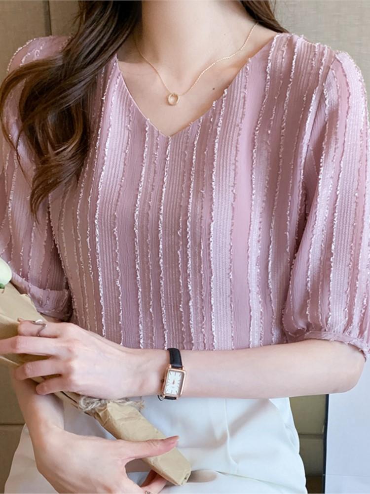 Women' Blouses & Shirts Summer Women Tops Casual Elegant Chiffon Shirt Ladies Slim Vintage Blusas Mujer De Moda Top FemmeWomen, Pink
Women' Blouses & Shirts Summer Women Tops Casual Elegant Chiffon Shirt Ladies Slim Vintage Blusas Mujer De Moda Top FemmeWomen, Pink