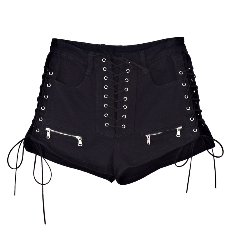 Black Lace Up Side Slit Elasticity Denim Short Skinny Sexy And Club Short High Waist Jeans Short Summer Goth Shorts Girl Y200822, Long zipper
Black Lace Up Side Slit Elasticity Denim Short Skinny Sexy And Club Short High Waist Jeans Short Summer Goth Shorts Girl Y200822, Long zipper