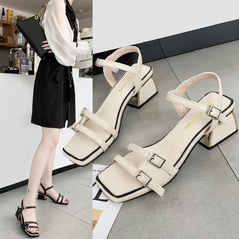 Sandals Summer Fashion Party Slippers Women Shoes Black White Double Buckle Chunky Heel Ladies Sandal Female
Sandals Summer Fashion Party Slippers Women Shoes Black White Double Buckle Chunky Heel Ladies Sandal Female