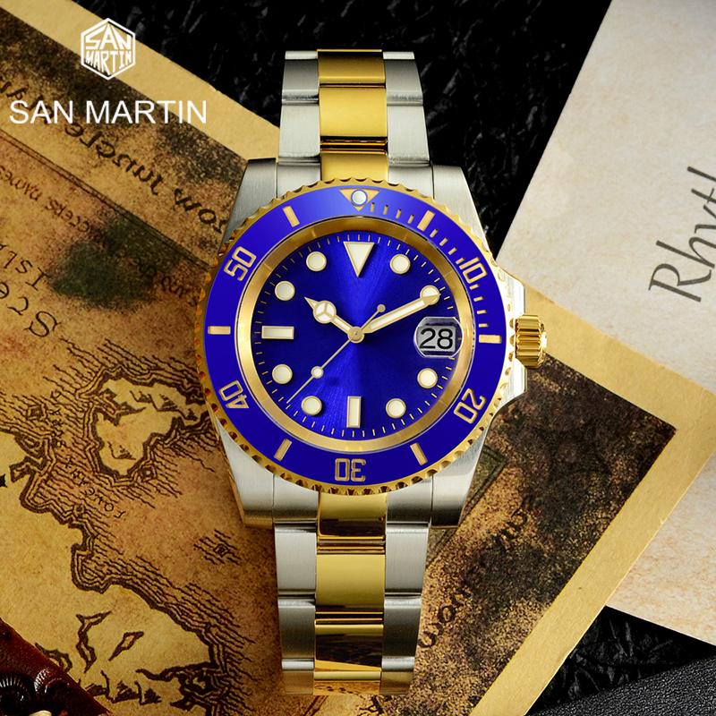 Wristwatches San Martin Super Luminous Men Mechanical Ceramic Bezel Sapphire Glass Automatic Watch Relogio Masculino, Sunray blue
Wristwatches San Martin Super Luminous Men Mechanical Ceramic Bezel Sapphire Glass Automatic Watch Relogio Masculino, Sunray blue